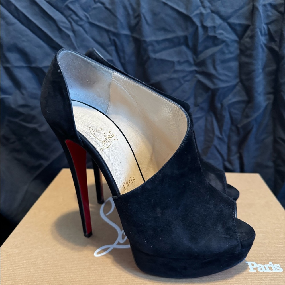 Christian Louboutin Black Peep Toe Heels